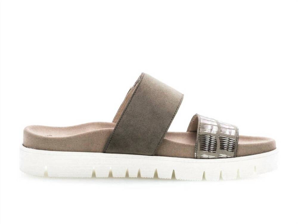 NEW GABOR women's casual platform sandal in green suede